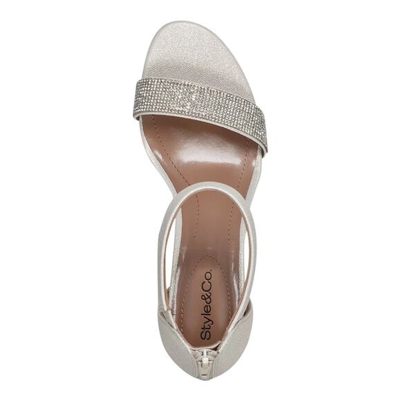 Style & Co Women's Phillys Two Piece Evening Sandals White Size 5 - Picture 3 of 4